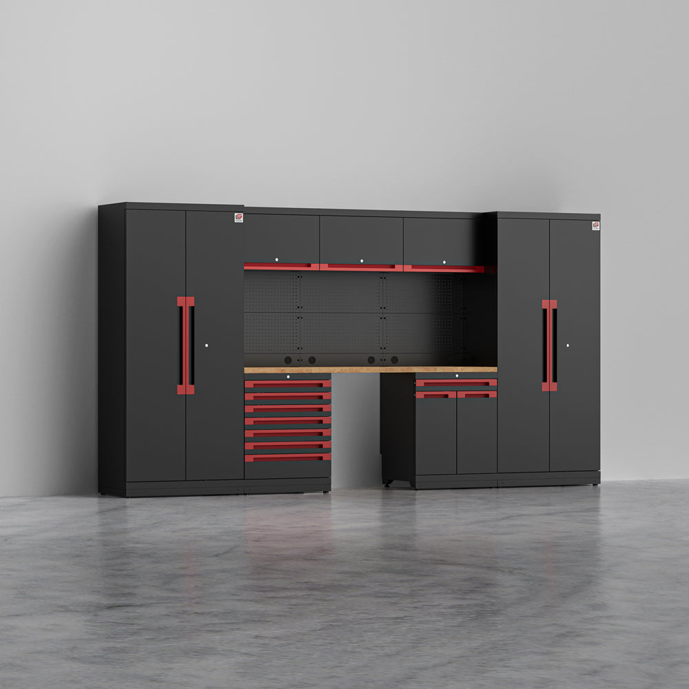 ATLAS 1 — 21-Piece Garage Cabinet System, 7-Drawer | GarageBaseSystems Garagebasesystems