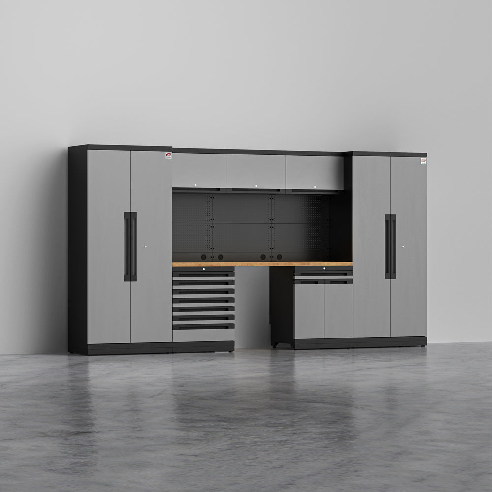 ATLAS 1 — 21-Piece Garage Cabinet System, 7-Drawer | GarageBaseSystems Garagebasesystems