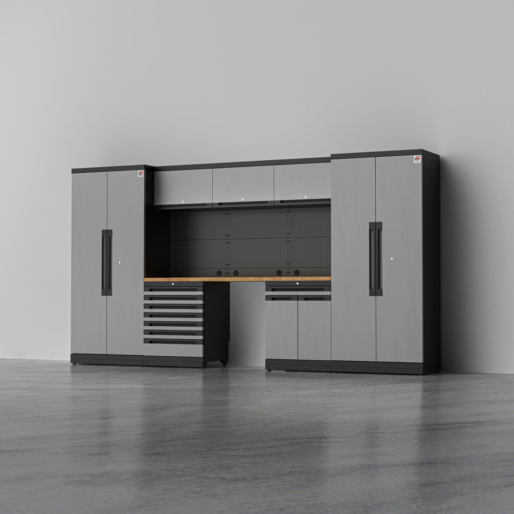 ATLAS 1 — 21-Piece Garage Cabinet System, 7-Drawer | GarageBaseSystems Garagebasesystems