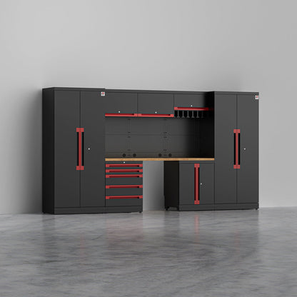 ATLAS 2 — 21-Piece Modular Garage Cabinets with Tool Rack | GarageBaseSystems Garagebasesystems
