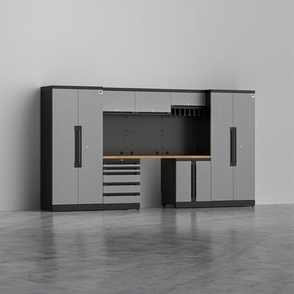 ATLAS 2 — 21-Piece Modular Garage Cabinets with Tool Rack | GarageBaseSystems Garagebasesystems