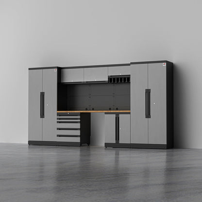 ATLAS 2 — 21-Piece Modular Garage Cabinets with Tool Rack | GarageBaseSystems Garagebasesystems