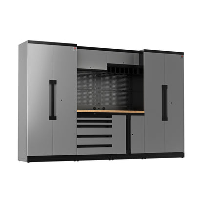 Fully-Welded 17PC Garage Modular Cabinets 19-21 Gauge Steel