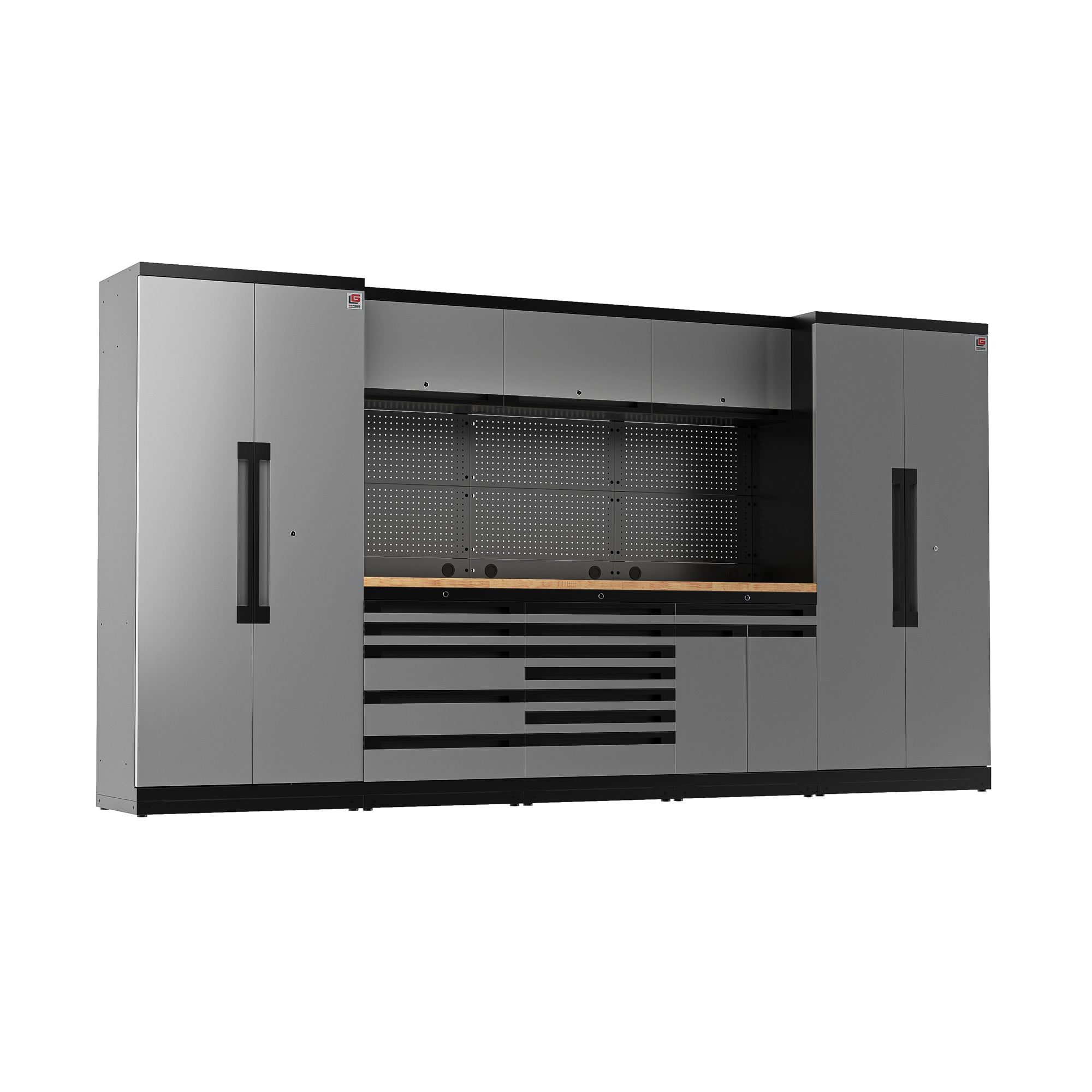 Fully-Welded 24PC Garage Modular Cabinets 19-21 Gauge Steel