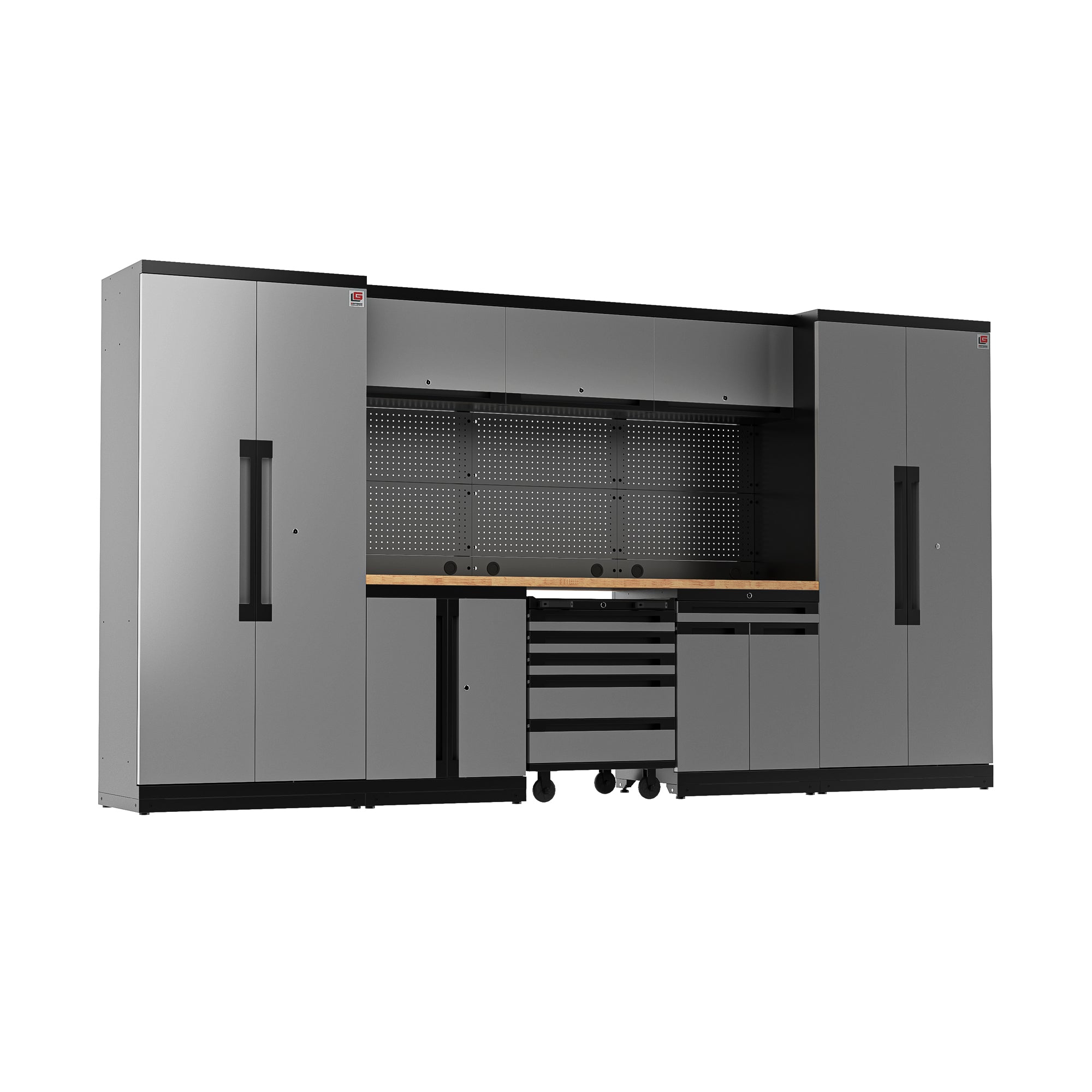 Fully-Welded 22PC Garage Modular Cabinets 19-21 Gauge Steel