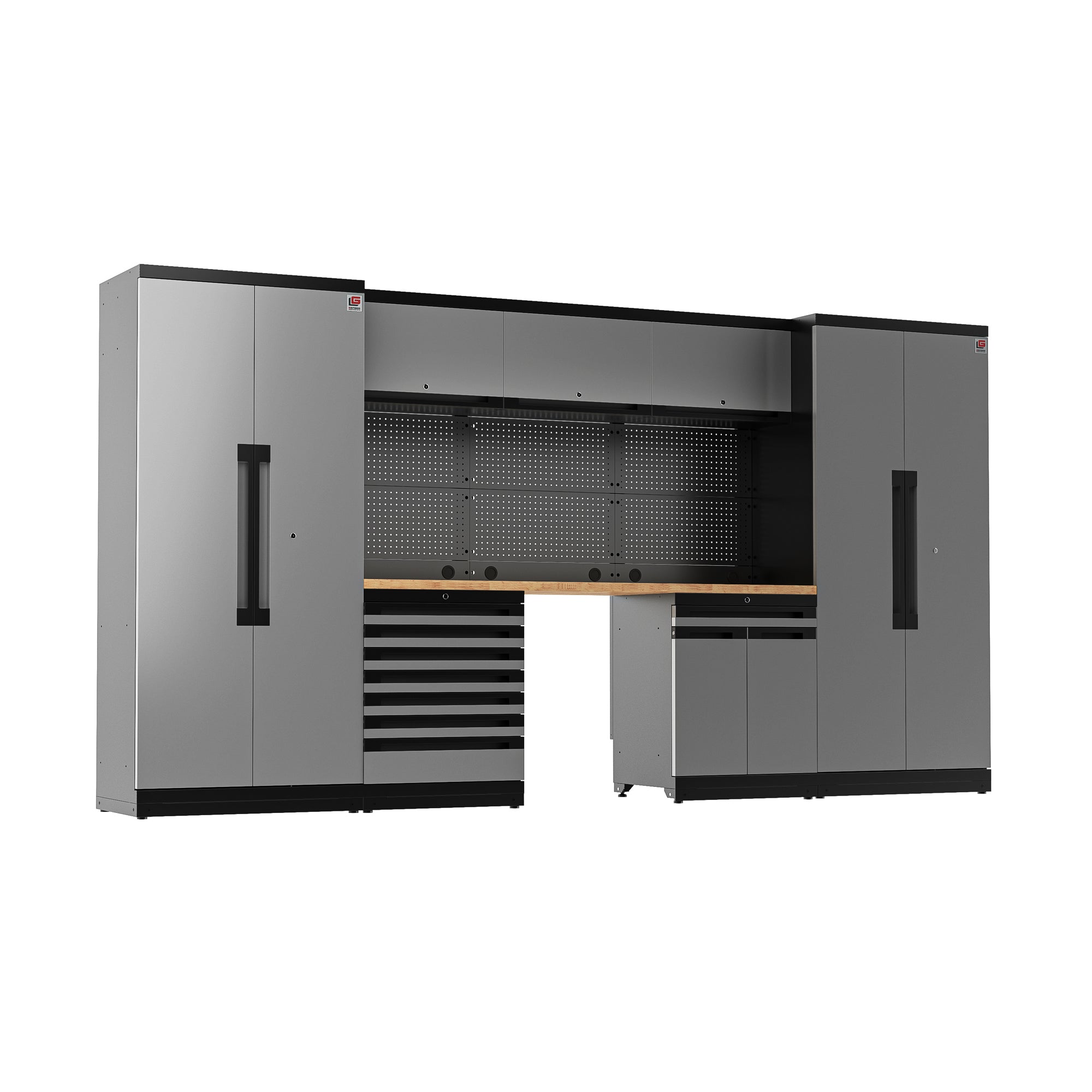 Fully-Welded 21PC Garage Modular Cabinets 19-21 Gauge Steel