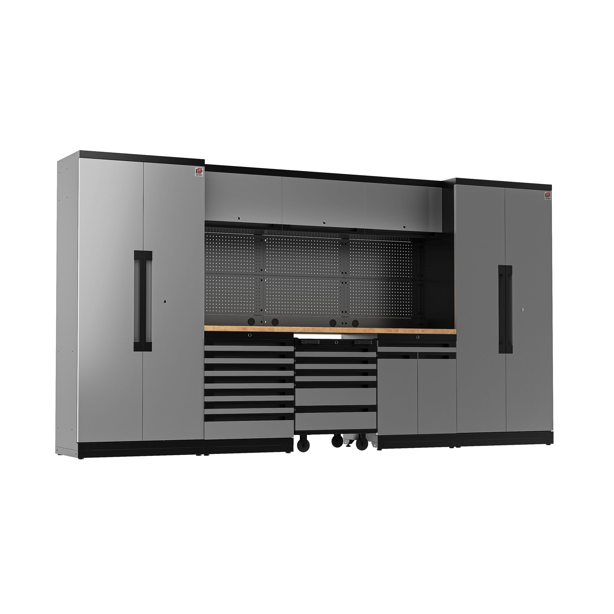 Fully-Welded 22PC Garage Modular Cabinets 19-21 Gauge Steel