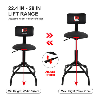 Adjustable Height Swivel Garage Stool