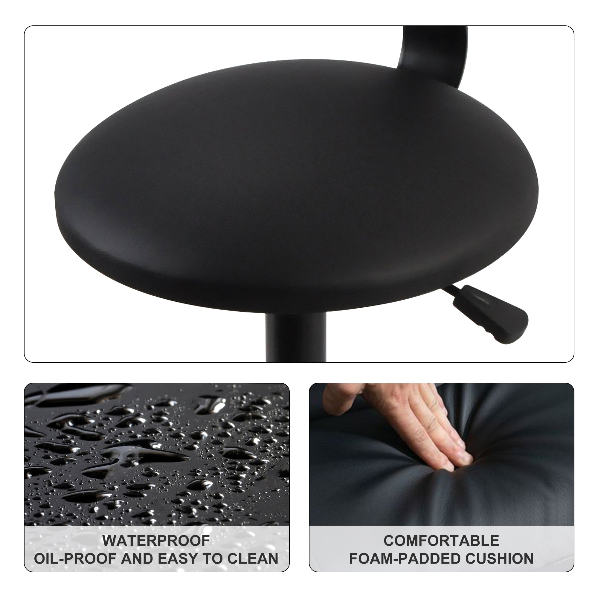 Adjustable Height Swivel Garage Stool