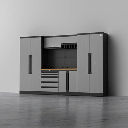 KRONOS 2 — 17-Piece Steel Garage Cabinets with Power Tool Rack | GarageBaseSystems Garagebasesystems
