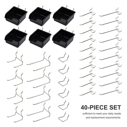 40PC Pegboard Hooks Assortment Kit