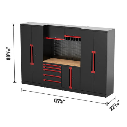 Fully-Welded 17PC Garage Modular Cabinets 19-21 Gauge Steel