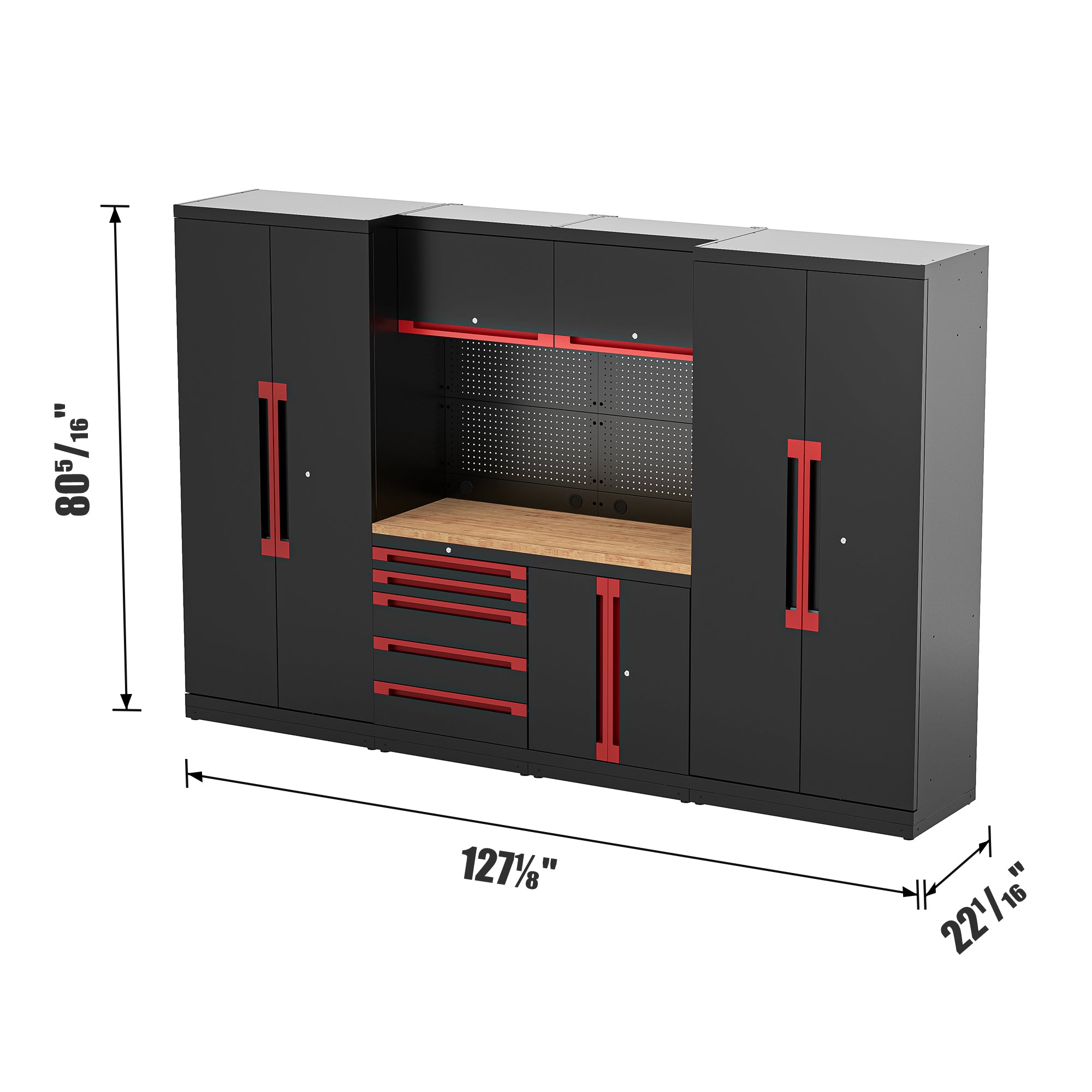 Fully-Welded 17PC Garage Modular Cabinets 19-21 Gauge Steel