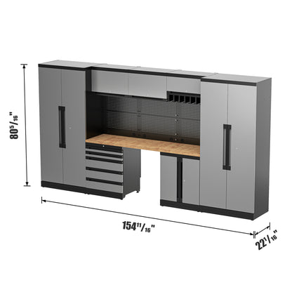 Fully-Welded 21PC Garage Modular Cabinets 19-21 Gauge Steel