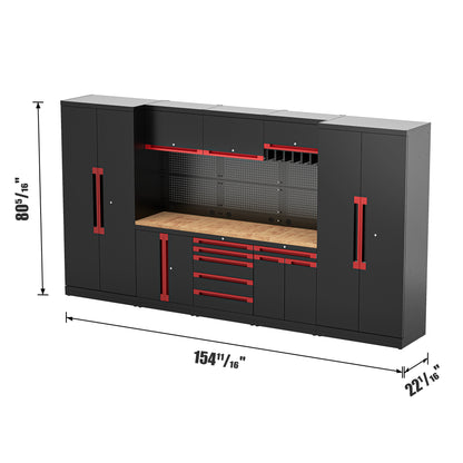 Fully-Welded 24PC Garage Modular Cabinets 19-21 Gauge Steel