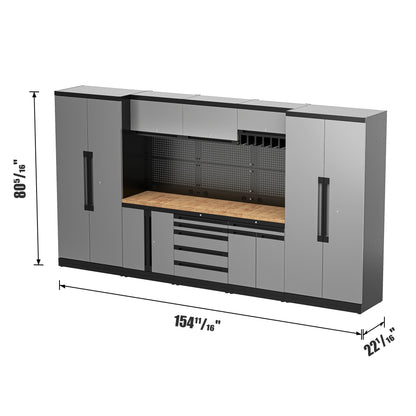 Fully-Welded 24PC Garage Modular Cabinets 19-21 Gauge Steel