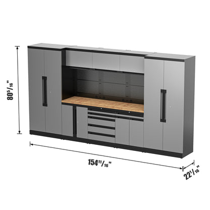 Fully-Welded 24PC Garage Modular Cabinets 19-21 Gauge Steel