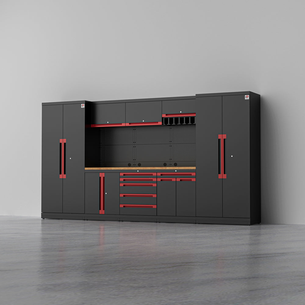 MAGNUS 2 — 24-Piece Heavy Duty Steel Garage Cabinets + Tool Rack | GarageBaseSystems Garagebasesystems