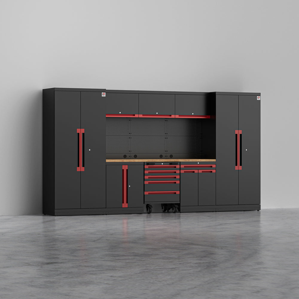 TITAN 1 — 22-Piece Complete Garage Storage System with Tool Cart | GarageBaseSystems