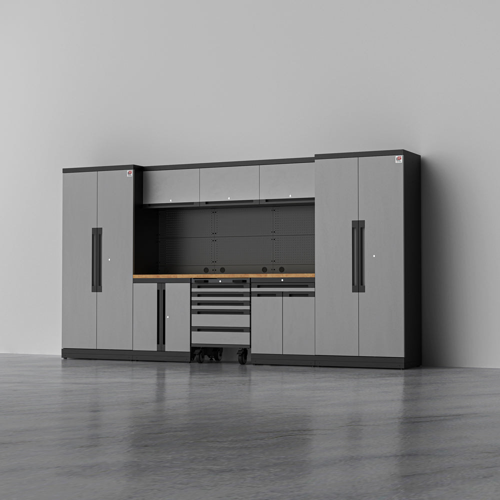 TITAN 1 — 22-Piece Complete Garage Storage System with Tool Cart | GarageBaseSystems Garagebasesystems