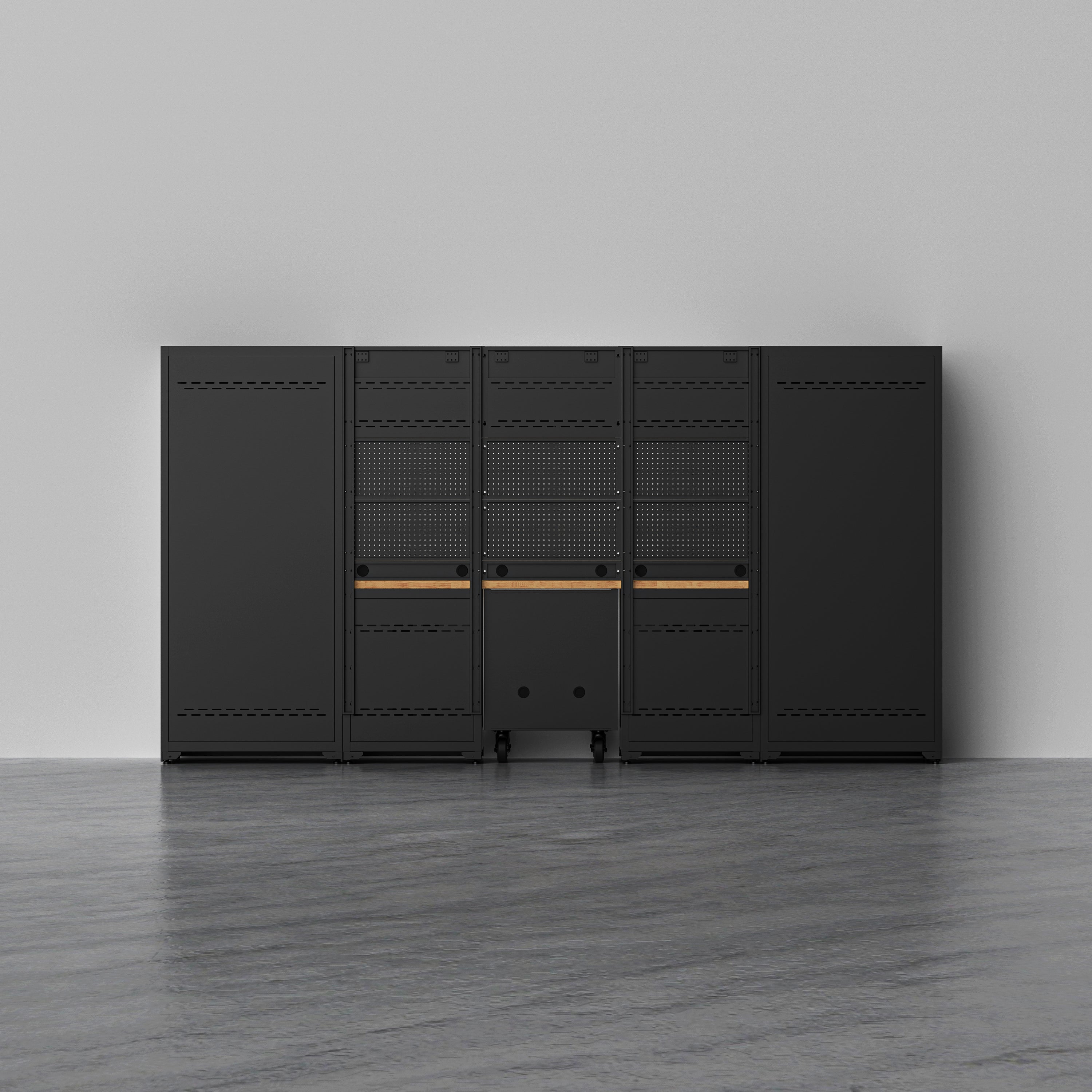 TITAN 2 — 22-Piece Garage Cabinet Set, 7-Drawer + Cart | GarageBaseSystems Garagebasesystems